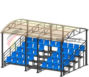 Купить Трибуна для зрителей 5 рядов на 42 места с навесом и перилами в Владивостоке 