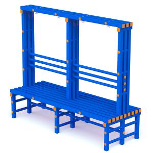 Купить Скамья-вешалка двухсторонняя 2000х734х1700 мм в Владивостоке 