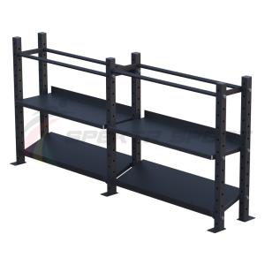 Купить Модульный стеллаж для гантелей, гирь и медболов 2580х430х1200 (2 секции) в Владивостоке 