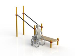 Купить Брусья параворкаут в подъем со скамьей WRK-D14_76mm в Владивостоке 