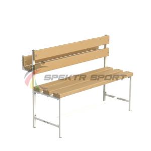 Купить Скамейка для раздевалок со спинкой и лотком (разборная) 1500 мм в Владивостоке 