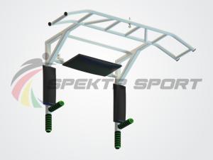 Купить Турник-брусья-пресс Прометей цельносварной с доп. хватами цв. белый в Владивостоке 