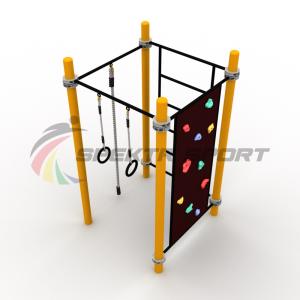 Купить Детский воркаут комплекс с канатом, кольцами, скалодромом и шведской стенкой в Владивостоке 