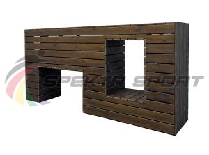 Купить Элемент полосы препятствий Стенка с двумя проломами (брус) в Владивостоке 