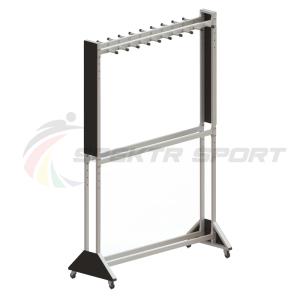 Купить Стеллаж для лыж мобильный + вешалка для палок на 20 пар Медиум-2М+ в Владивостоке 