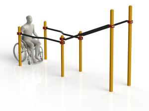 Купить Брусья двойные в подъем с подъездом для колясочников WRK-D11_76mm в Владивостоке 