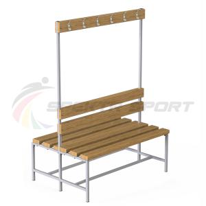 Купить Скамейка с вешалкой для раздевалок двухсторонняя (разборная) 1200 мм в Владивостоке 