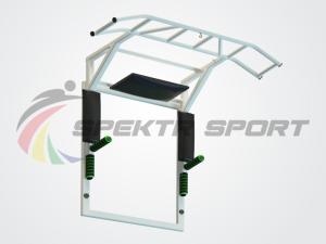 Купить Турник-брусья-пресс на раме Прометей цельносварной с доп. хватами цв. белый в Владивостоке 