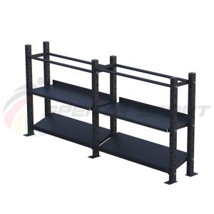 Купить Модульный стеллаж для гантелей, гирь и медболов 3780х430х1200 (2 секции) в Владивостоке 