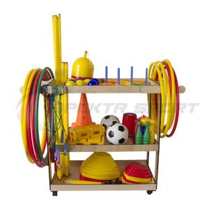 Купить Тележка деревянная со спортинвентарем передвижная в Владивостоке 