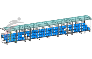 Купить Трибуна для зрителей 3 ряда на 100 мест с навесом v2 (18630) в Владивостоке 