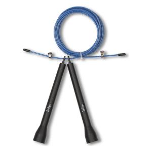 Купить Скакалка высокооборотная Кроссфит стальной шнур в оплетке 2.7 м сине-чёрная в Владивостоке 