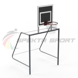 Купить Ворота мини-футбольные детские с баскетбольным щитом из фанеры и кольцом в Владивостоке 