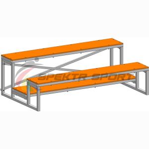 Купить Трибуна мобильная 2 ряда сиденья из фанеры в Владивостоке 