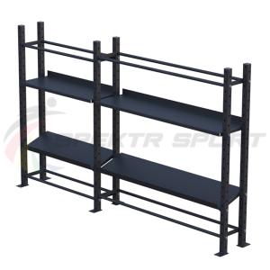 Купить Модульный стеллаж для гантелей, гирь и медболов 3180х430х1950 (2 секции) в Владивостоке 