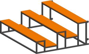 Купить Трибуна мобильная 3 ряда сиденья из фанеры на 15 мест в Владивостоке 