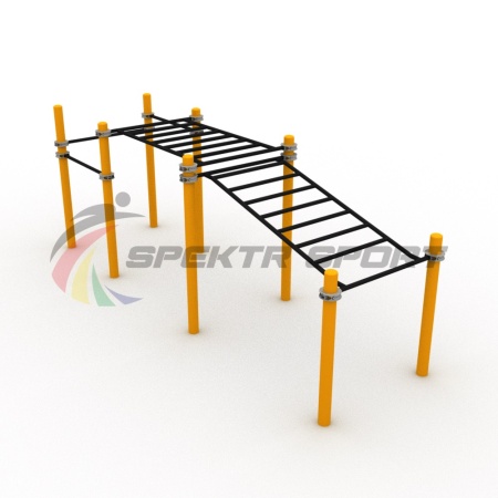 Купить Детский рукоход двухсекционный с подъёмом и 3 турника в Владивостоке 